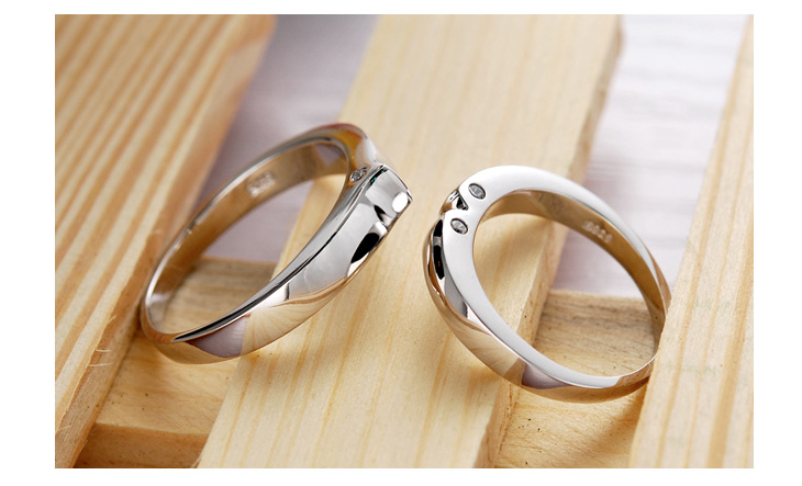 中秋礼物银色倾城 925纯银戒指 情侣对戒 恋缘 情侣戒指 男戒 女戒