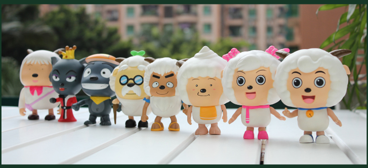 喜羊羊与灰太狼全家福搪胶公仔(简装)喜羊羊玩具 喜洋洋儿童玩偶套装