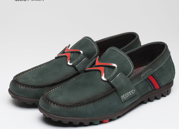 米兰奥2013春秋新款休闲皮鞋 男真皮纯色平跟透气懒人鞋豆豆鞋jp1301