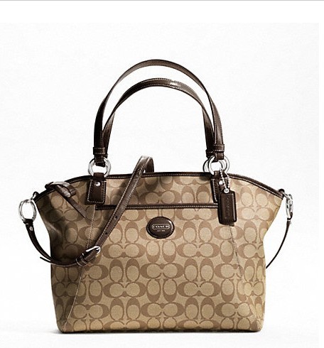 coach蔻驰 19816 卡其咖啡色女士经典单肩包手拎包手提包斜挎包女包价
