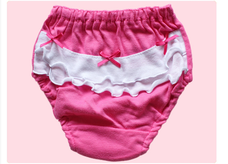 梵贝拉女童内裤儿童三角内裤童装蝴蝶结花边内裤纯棉加裆小孩内裤