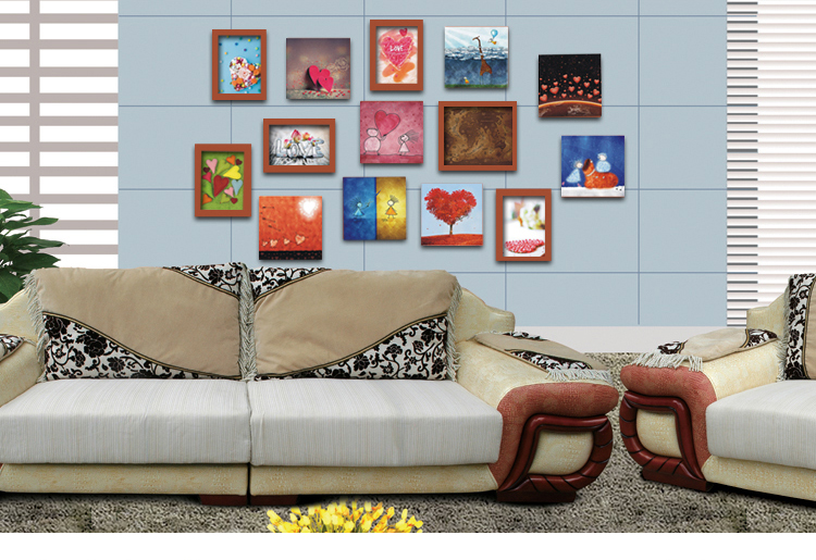 上海欧喆 创意装饰画实木照片墙无框画相片墙相框墙组合相框照片 胡桃