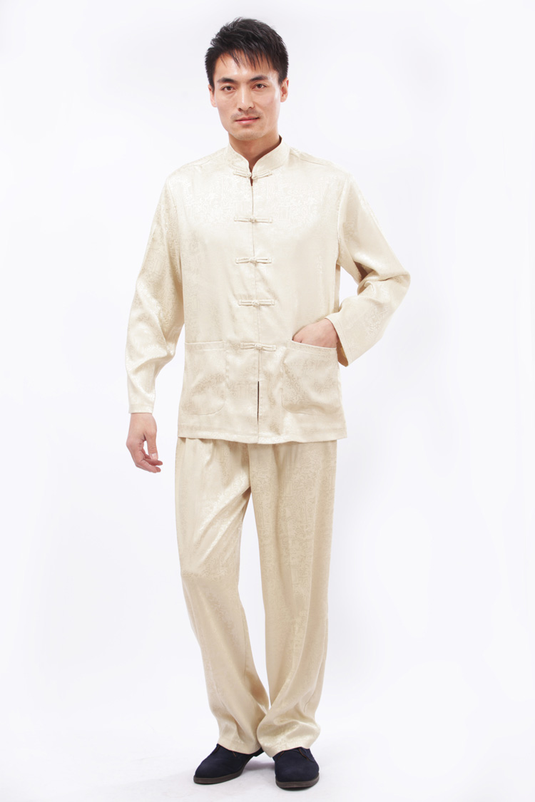 厂价直销长袖套装休闲男唐装 民族服装 太极拳功夫装 晨练服