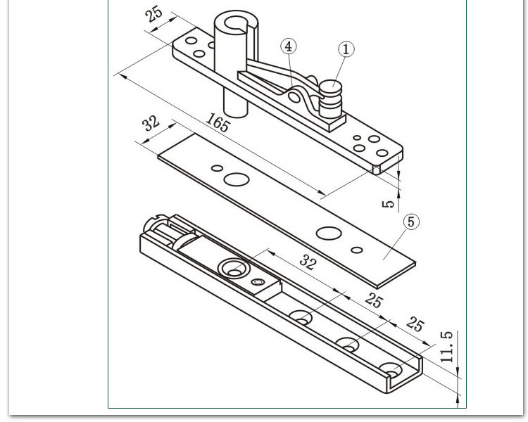 demann55无框玻璃门地弹簧木门有框地弹门含上下轴配件