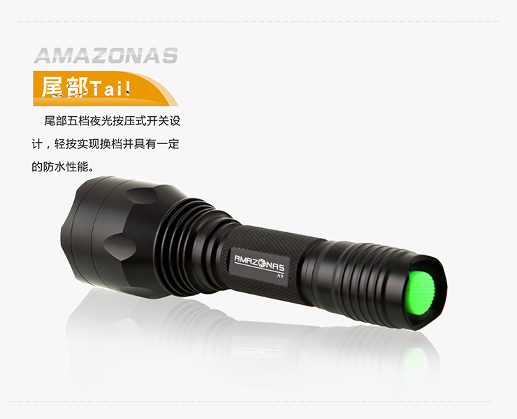 亚马逊应急灯照明LED强光手电筒充电远射防水家用消防手电 A9