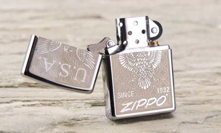 zippo 打火机 黑冰经典美国鹰 28357