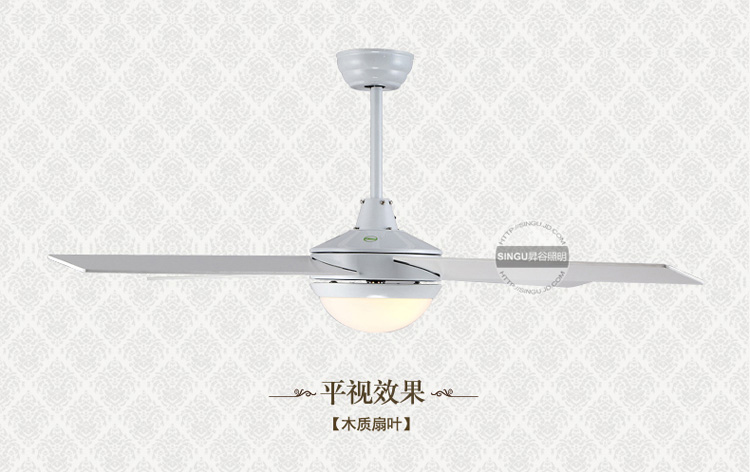 
                                        SINGU昇谷 现代简约吊扇灯 客厅餐厅风扇灯 卧室书房带灯吊扇 风扇吊灯SG830-1 52英寸壁控款                