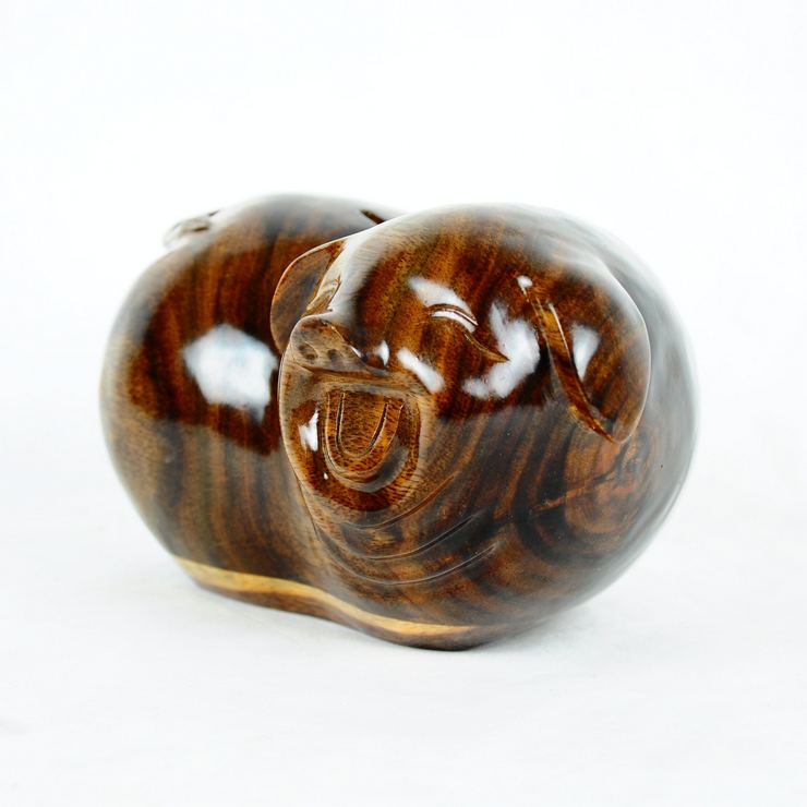 柳缘逸轩 铁梨木存钱罐福猪红木工艺品商务礼品 红色大号