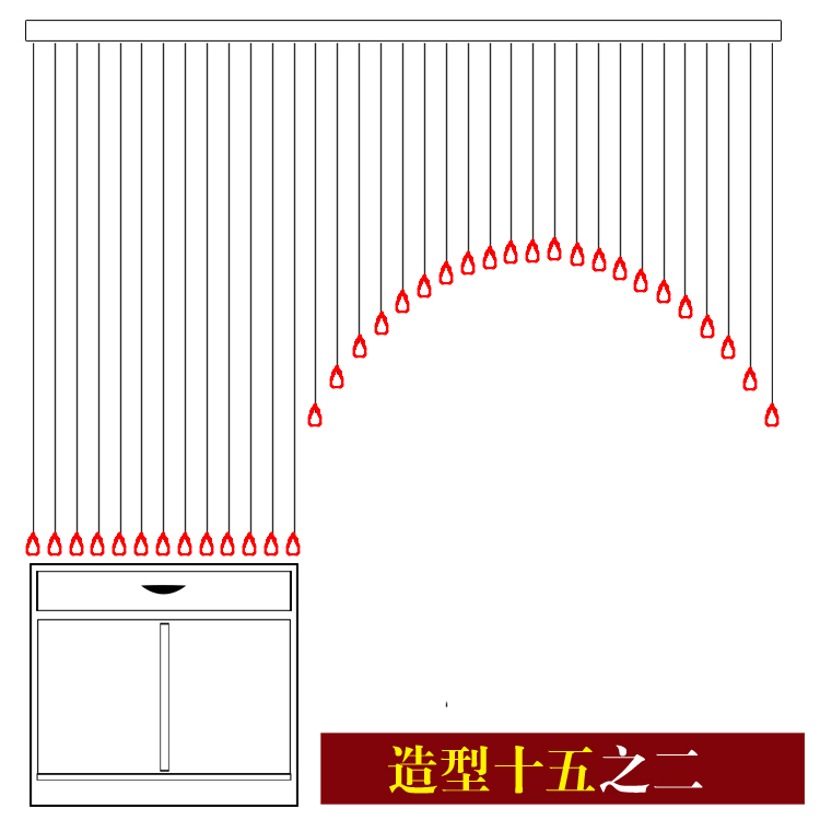 
                                        美双绝（MSJ）造型图 门帘窗帘装饰水晶珠帘水晶帘定制成品 造型图                