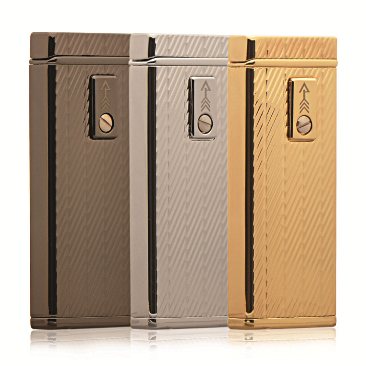 promise 触点触摸感应直冲防风 打火机 卡地亚竖条经典款式(银色 其他