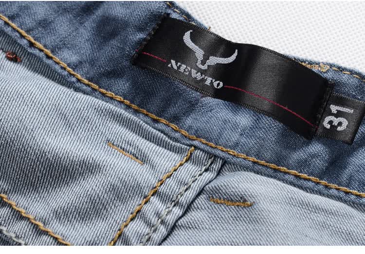 牛头牌(newto)2013夏季新款男装薄款直筒牛仔中裤蓝色t0044051 蓝色