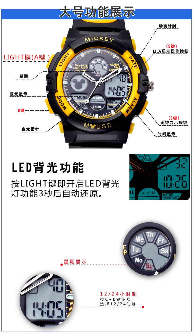 形状 防水功能 30米                      盒子,吊牌,说明书保修卡
