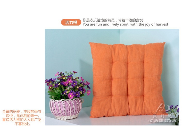 
                                        凯利达家纺 纯色垫子办公椅垫 加厚餐椅电脑椅坐垫 熏衣紫 40*40cm/一个                