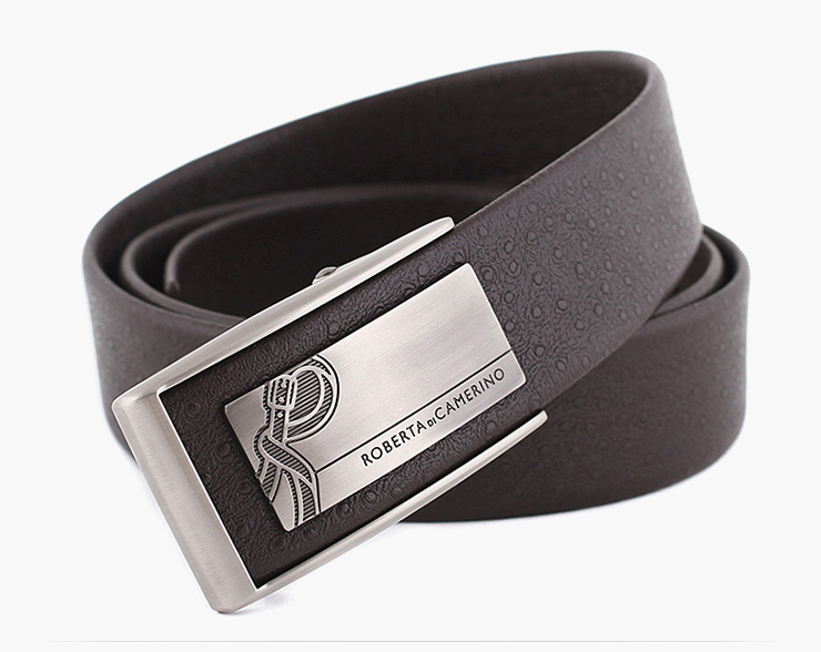 诺贝达roberta男士整张头层牛皮折叠自动扣皮带 3023两色 啡色