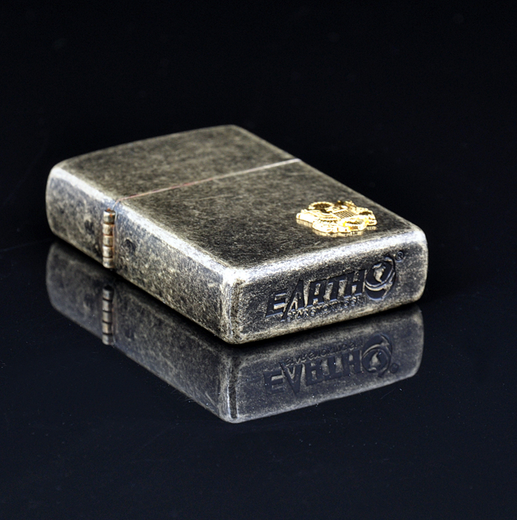 恒星(earth)古铜应雕 创意礼品男士送礼套装煤油防风打火机 送健康