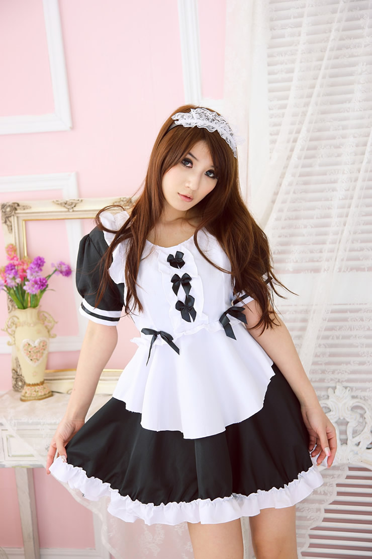 十八号 女士情趣内衣 性感女仆 角色扮演系列 情趣套装 性感短裙 黑色