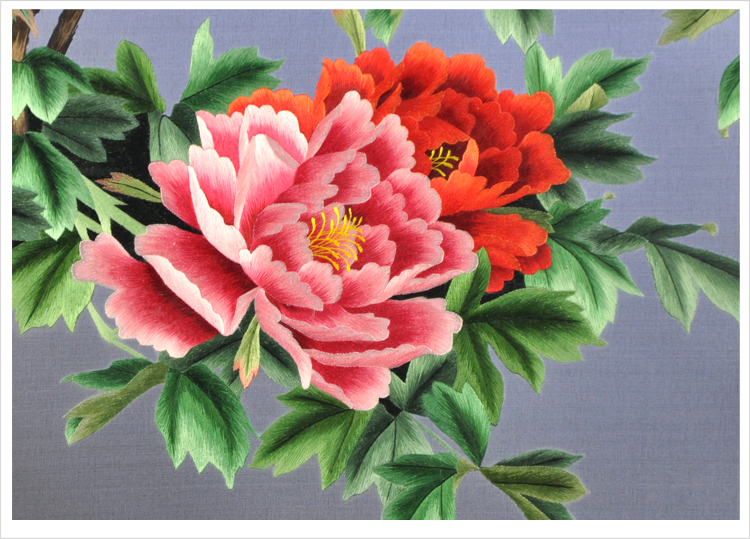 娇古苏绣 红色牡丹 刺绣双面绣 高档手工刺绣 纯手工 精