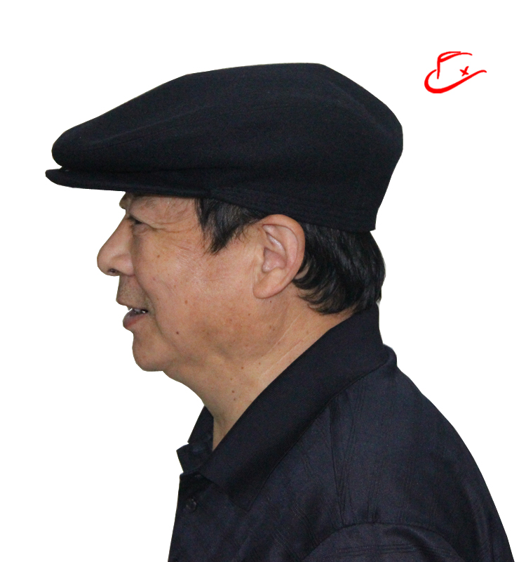 盛锡福秋冬春款中老年男士兰呢鸭舌帽前进帽子深蓝色58cm