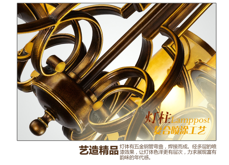 复古怀旧风欧式吊灯古铜色客厅灯餐厅灯铁艺家用灯具 GD02U-6