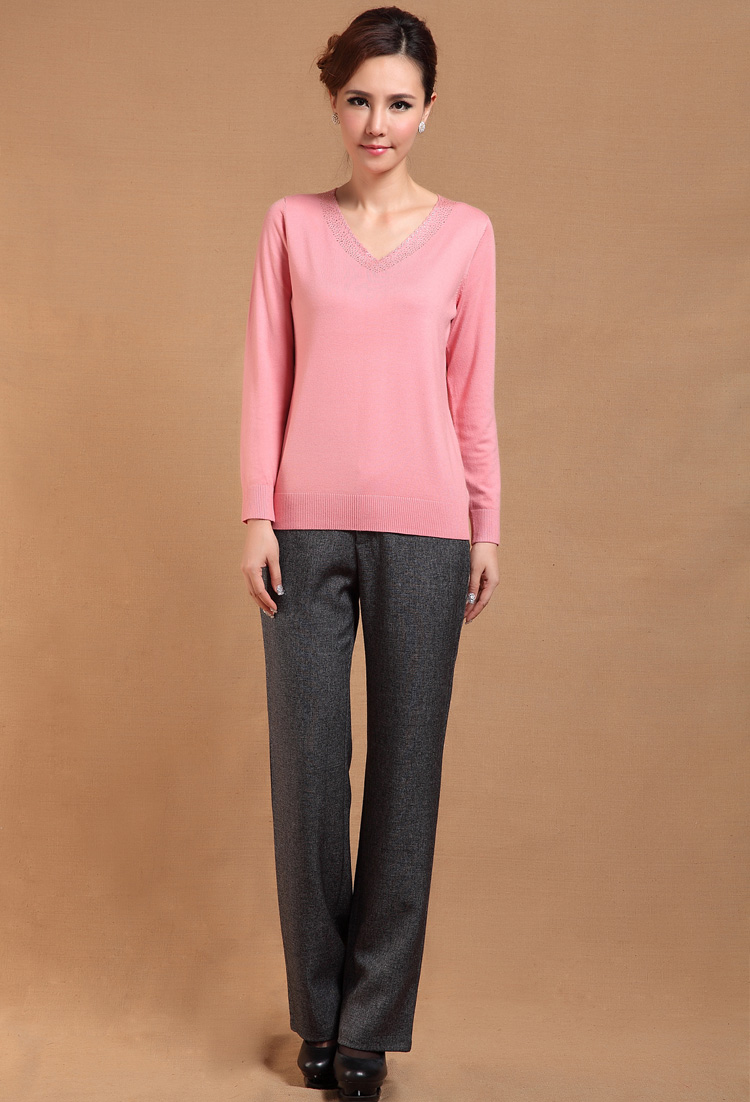 xuejun雪君 2013秋季新款秋装上衣中老年女装妈妈装针织衫打底衫13013