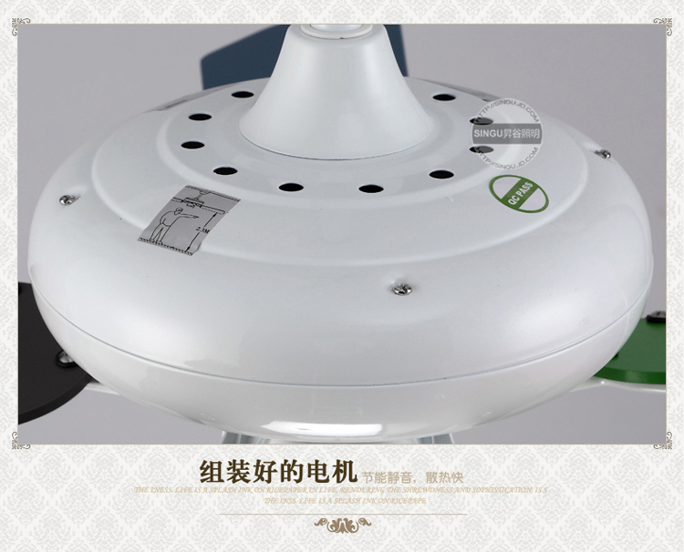 
                                        SINGU昇谷 欧式儿童吊扇灯 客厅餐厅风扇灯 卧室书房带灯吊扇 风扇吊灯SG515-3 42英寸拉线款                