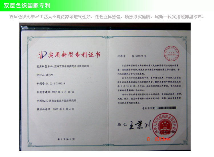 
                                        【馨华二十年】36支高支精品100%亚麻凉席B6722绿叶清香三件套220X220 清凉绿 双人三件套(220X220)                