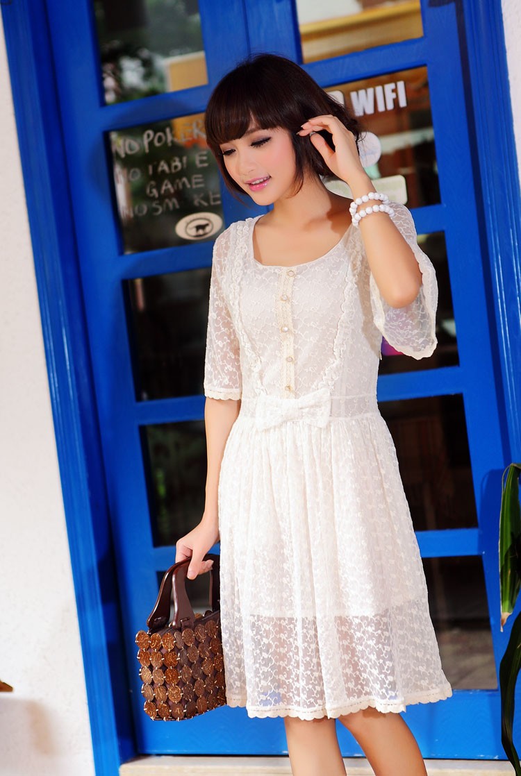 felicity日系娃娃连衣裙蝴蝶结连衣裙 图片色 l