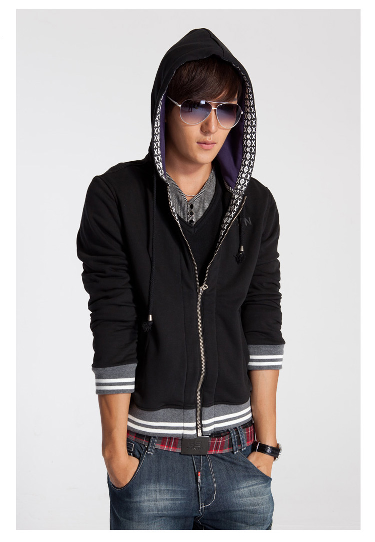 麦根(mxn)2013秋季新款时尚潮流特色男士休闲纯棉连帽卫衣111314014