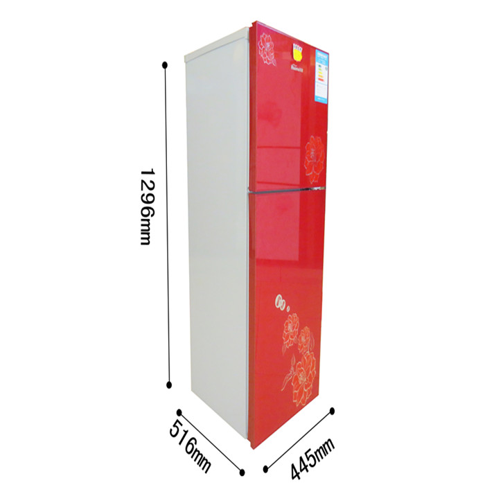 华美(huamei)bc-138 138升两门玻璃面板家用保鲜冰箱(状元红)