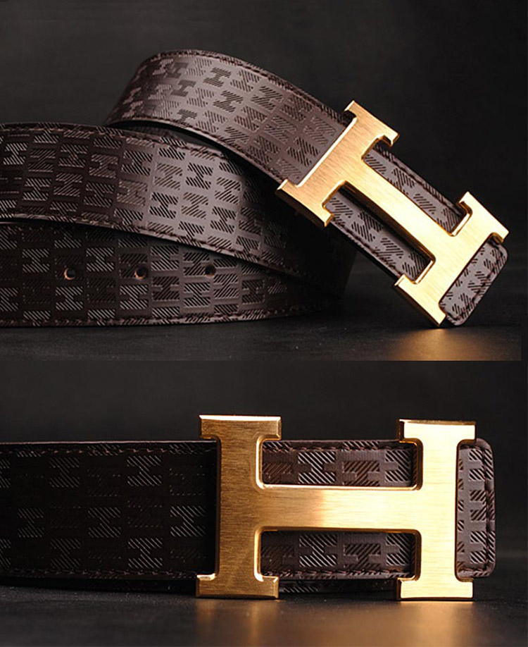 h皮带 男士头层牛皮皮带真皮男仕 h扣腰带 纯铜扣 媲美爱马仕皮带