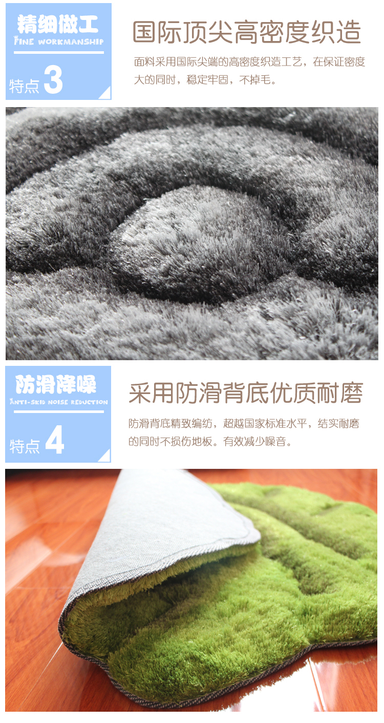 炫艺地毯立体圆花型地毯 卧室书房客厅婚房电脑椅加厚地毯 圆形地毯 电脑椅垫 吊篮地毯地垫 粉色 90CMx90CM