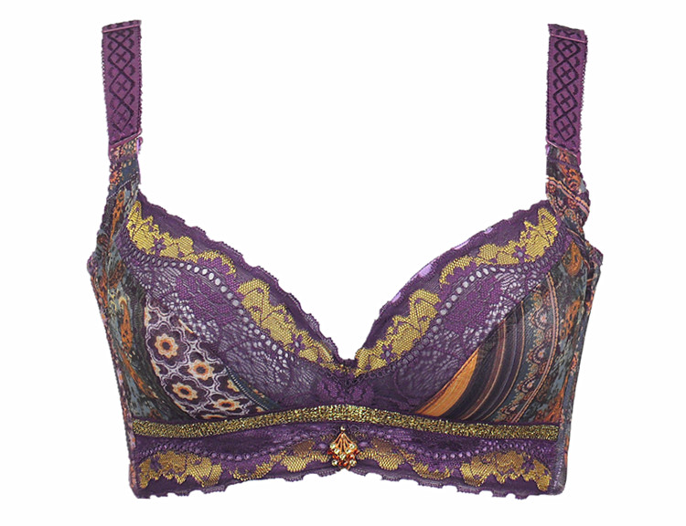 澳娜芬 按摩厚杯 聚拢托高侧收文胸内衣 8530 紫色 70b