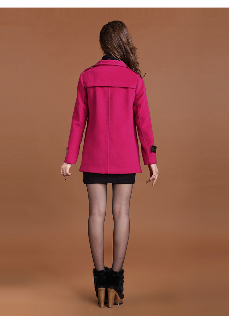 2013可路莎 冬装新款女式 风衣 军装风呢子大衣 中长款呢子外套 黄色