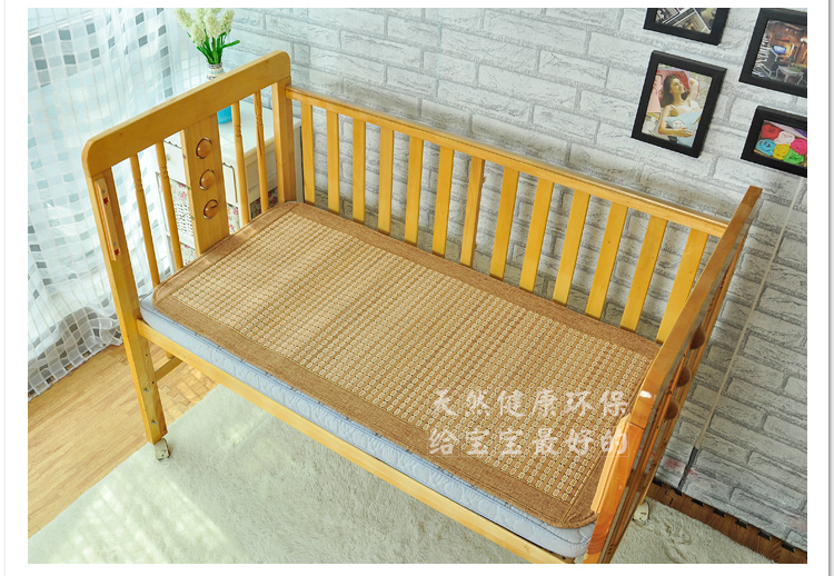 美客居 夏凉儿童床席枕席 夏季幼儿园学生凉席 宝宝冰丝藤席 竹藤浅色 床席80*160CM一片