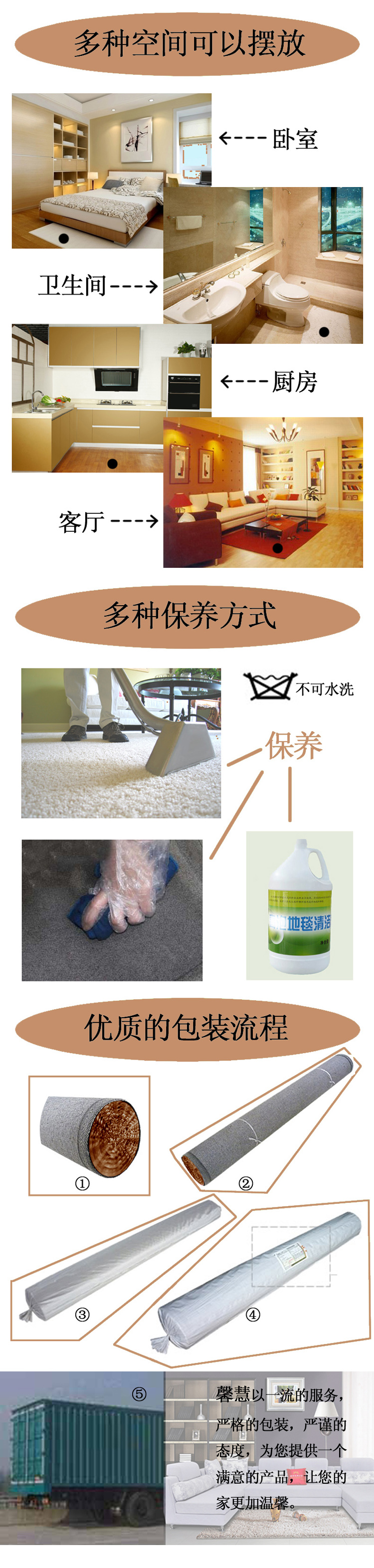 馨慧地毯客厅茶几地毯卧室床边毯满铺加厚阳台飘窗地毯书房餐厅地毯玄关地毯X6 浅棕色 0.7x1.4米