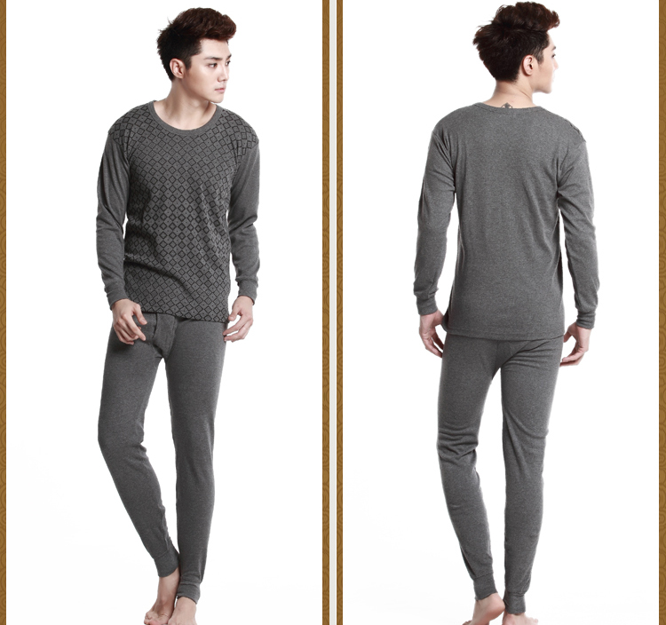 培罗蒙2013秋冬男士高中领圆领内衣 保暖内衣男纯棉内衣 1225 宝蓝