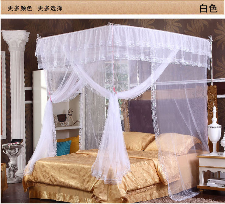 卡缦家纺 A01伸缩式三开门方顶蚊帐 A01落地伸缩钓鱼式蚊帐 白色 150*200cm