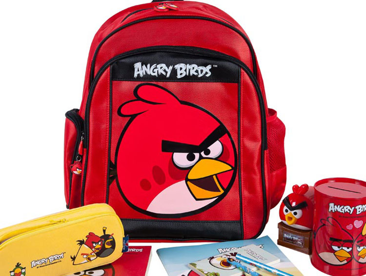愤怒的小鸟唯一正版授权 中小学生双肩书包 送给宝宝最好的礼物 红色