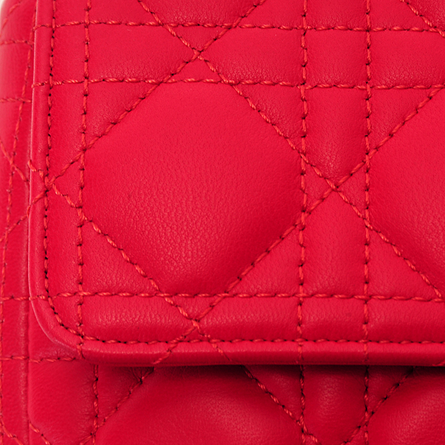 dior 迪奥 miss dior pochette 树莓红小羊皮银链手拿单肩包