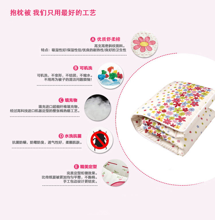 亿巢家纺 多功能抱枕被子两用折叠靠垫被  卡通空调被 汽车办公室午睡靠垫 大嘴猴 中号105*150cm