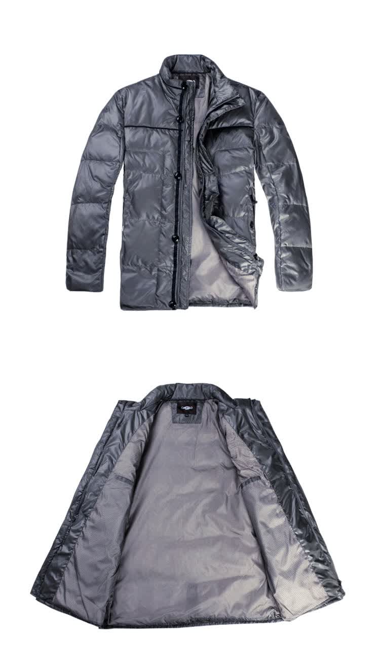 卡帝乐鳄鱼cartelo 男士厚外套90%白鸭绒双层防风拉链羽绒服 921t3611