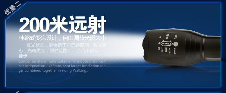亚马逊应急灯照明LED强光手电筒充电远射防水家用消防手电A39 钛黑色 豪华版