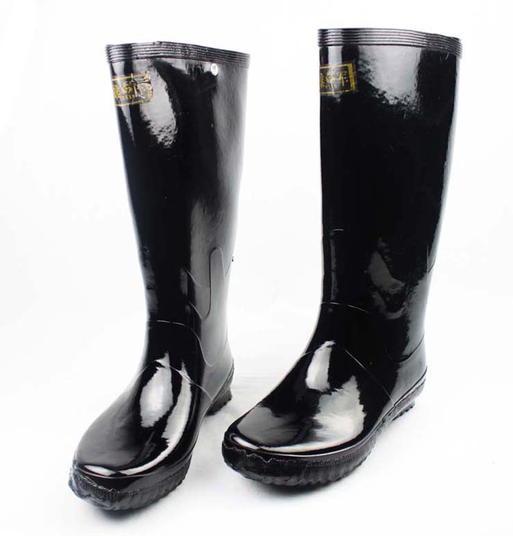 品质3539 经典国货橡胶底雨鞋户外男套鞋雨靴长筒大码橡胶水靴 黑色