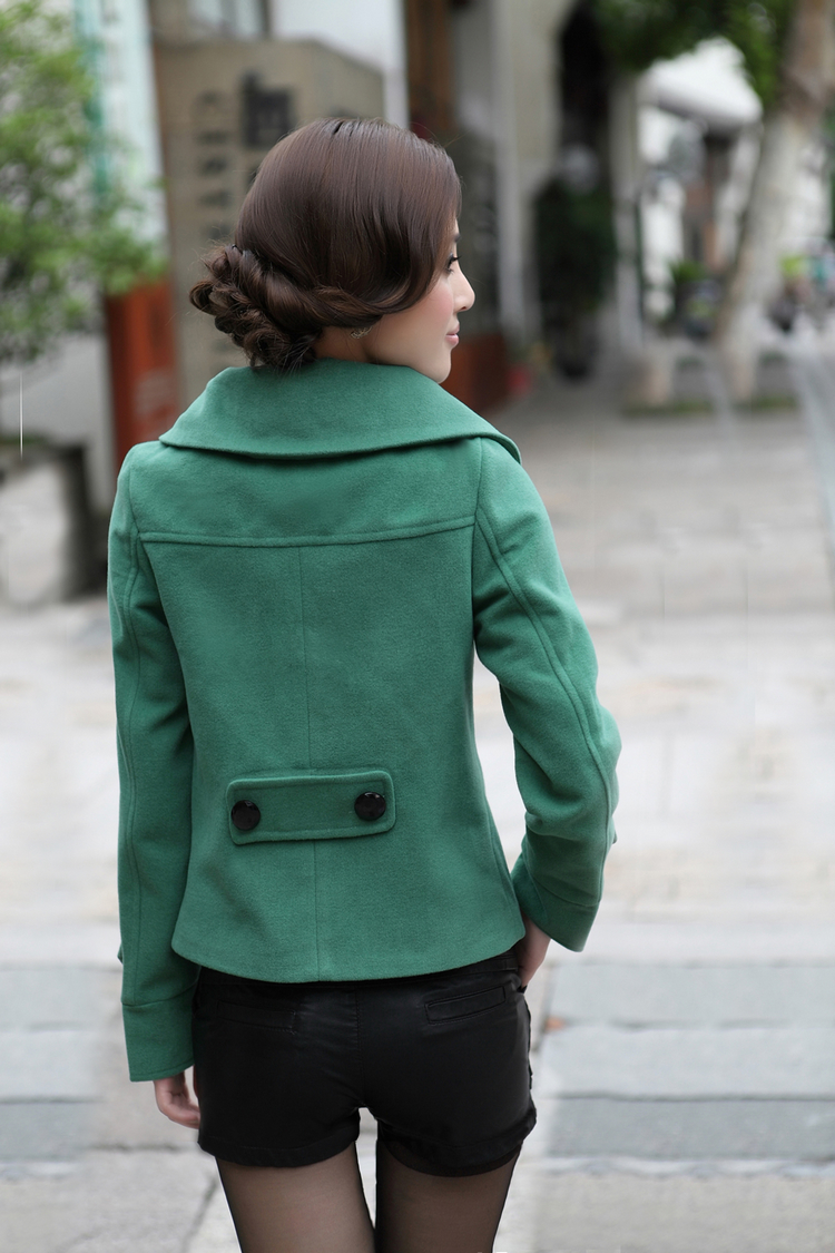 
                                        锦澜伊悦毛呢短外套短款毛呢小外套女款上衣外套呢子大衣春秋冬装大圆扣不规则修身淑女甜美女装 桔红 M                