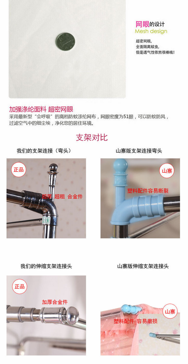 卡缦家纺 A01伸缩式三开门方顶蚊帐 A01落地伸缩钓鱼式蚊帐 白色 150*200cm
