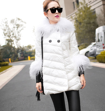 麦克斯韦_欧洲站2013新款女装 欧美范大气优雅羽绒衣 z字刺绣a字身型