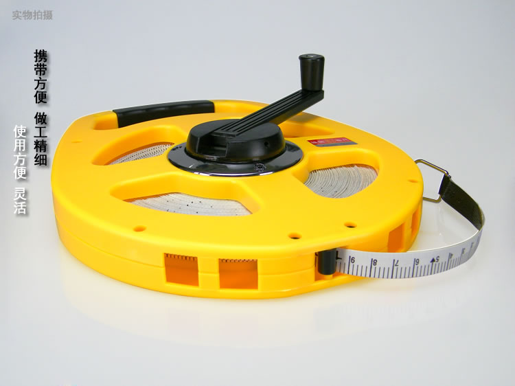 雄狮玻璃纤维卷尺皮卷尺 三倍速摇功能 x2022 非钢卷尺 50米