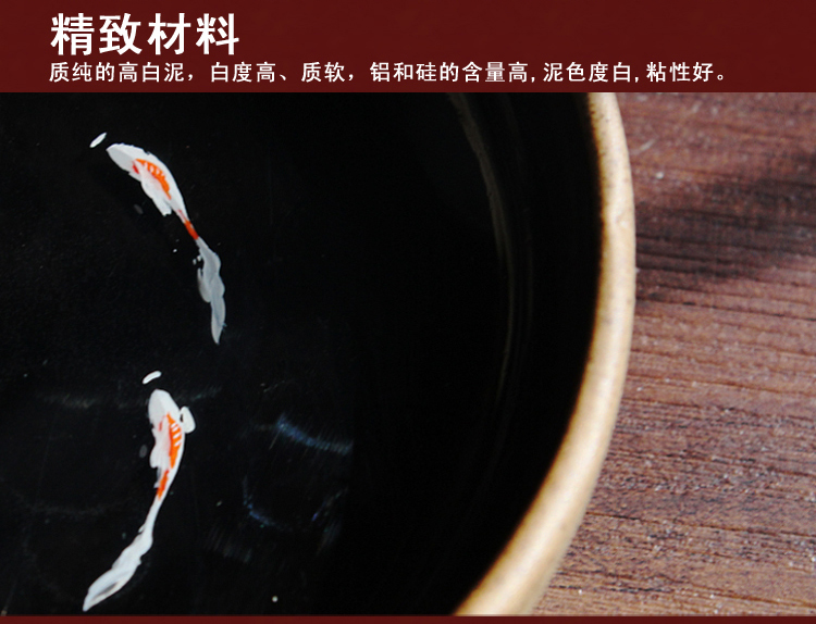 欢畅 景德镇陶瓷 手工绘画磨砂乌金釉莲花香盘 香插 香炉xl0 乌金釉荷花
