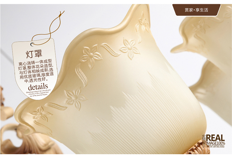 艾登灯饰 欧式吊灯 客厅吊灯餐吊灯 欧式田园吊灯欧式餐厅灯L1026 8头 配5瓦暖光LED球泡