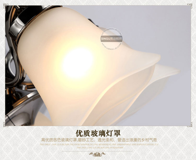 SINGU昇谷 欧式复古吊扇灯 客厅餐厅风扇灯 卧室书房带灯吊扇 风扇吊灯SG517-5 珍珠黑+银色扇叶 风扇灯+遥控